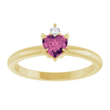 Heart Pink Tourmaline & Diamond Accented Ring in Gold and Platinum