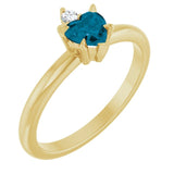 Heart London Blue Topaz & Diamond Ring in Gold and Platinum