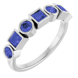 Round Iolite Stackable Ring in Platinum