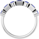 Round Iolite Stackable Ring in Platinum