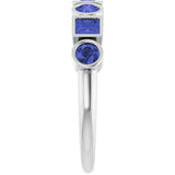 Round Iolite Stackable Ring in Platinum