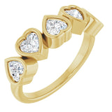 Heart White Sapphire Stackable Ring in Gold and Platinum