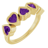 Heart Amethyst Stackable Ring in Gold and Platinum