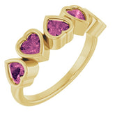 Heart Pink Tourmaline Stackable Ring in Gold and Platinum