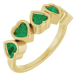 Heart Lab-Grown Emerald Stackable Ring in Gold and Platinum