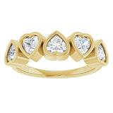 Heart White Sapphire Stackable Ring in Gold and Platinum