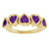 Heart Amethyst Stackable Ring in Gold and Platinum
