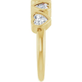 Heart White Sapphire Stackable Ring in Gold and Platinum