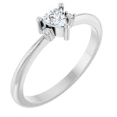 Trillion White Sapphire Accented Ring with Diamond Accents in Platinum