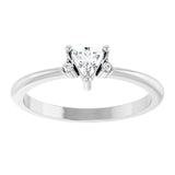 Trillion White Sapphire & Diamond Accented Ring in White Gold