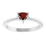 Trillion Mozambique Garnet & Diamond Ring in Gold and Platinum