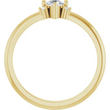 Trillion White Sapphire & Diamond Accented Ring in Yellow Gold