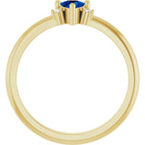 Trillion Lab-Grown Blue Sapphire & Diamond Ring in Yellow Gold