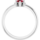 Trillion Lab-Grown Ruby & Diamond Ring in Gold and Platinum