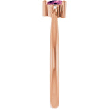 Trillion Pink Tourmaline & Diamond Accented Ring in Rose Gold