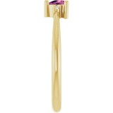 Trillion Pink Tourmaline & Diamond Accented Ring in Yellow Gold