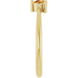 Trillion Citrine Accented Ring with Diamond Accents in Yellow Gold