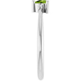 Trillion Peridot Accented Ring with Diamond Accents in Platinum