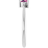 Trillion Pink Tourmaline & Diamond Accented Ring in Platinum | 4x4x4mm