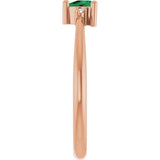 Trillion Emerald Accented Ring with Diamond Accents in Rose Gold