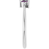 Trillion Lab-Grown Alexandrite & Diamond Accented Ring in Platinum