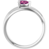 Pear Pink Tourmaline Negative Space Ring in Platinum
