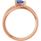 Pear Tanzanite Negative Space Ring in Rose Gold
