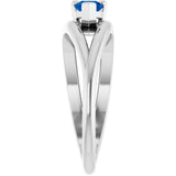 Pear Lab-Grown Blue Sapphire Negative Space Ring in Platinum
