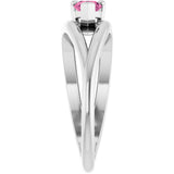 Pear Pink Tourmaline Negative Space Ring in Platinum