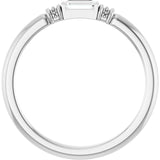 Straight Baguette Lab-Grown Moissanite Ring in White Gold