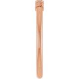 Straight Baguette Lab-Grown Moissanite Stackable Ring in Rose Gold