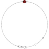 1-Stone Natural Mozambique Garnet & Round Bezel-Set Link Bracelet In Set