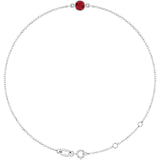 1-Stone Lab-Grown Ruby & Round Bezel-Set Link Bracelet In Set