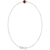 1-Stone Natural Mozambique Garnet & Round Bezel-Set Link Bracelet In Set