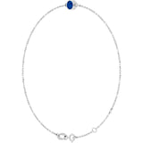 1-Stone Lab-Grown Blue Sapphire & Round Bezel-Set Link Bracelet In Set