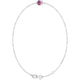 1-Stone Natural Pink Tourmaline & Round Bezel-Set Link Bracelet In Set