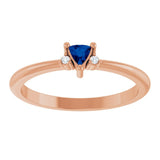 Trillion Blue Sapphire & Diamond Accented Ring in Gold and Platinum