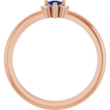 Trillion Blue Sapphire & Diamond Accented Ring in Gold and Platinum