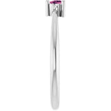 Trillion Pink Tourmaline & Diamond Accented Ring in Platinum | 3x3x3mm
