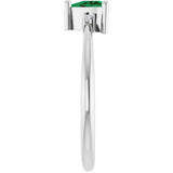Trillion Lab-Grown Emerald & Diamond Accented Ring in Platinum