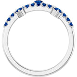 Round Lab-Grown Blue Sapphire Accented Ring in Platinum