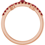Round Lab-Grown Ruby Accented Ring in Rose Gold