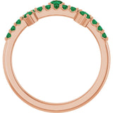 Round Lab-Grown Emerald Accented Ring in Rose Gold