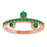 Round Lab-Grown Emerald Accented Ring in Rose Gold