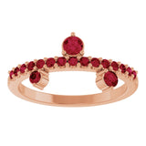 Round Lab-Grown Ruby Accented Ring in Rose Gold