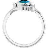 Oval London Blue Topaz & Diamond Accented Ring in Gold and Platinum