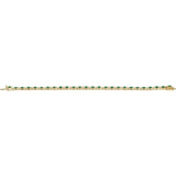 Oval Lab-Grown Emerald & Lab-Grown Diamond Line Bracelet In Gold & Platinum