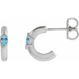 Sky Blue Topaz Marquise Hoop Earrings in Gold and Platinum
