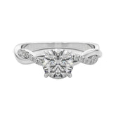 Round lab grown diamond solitaire, Twisted band lab diamond ring