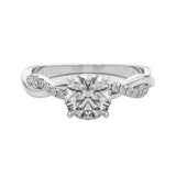 Round lab grown diamond solitaire, Twisted band lab diamond ring